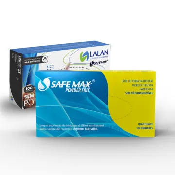 Luva para Procedimento Látex sem Pó - SAFEMAX BY SUPERMAX
